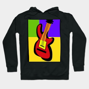 Red Guitar Pop Art Hoodie